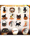 Spooktacular 24-Piece Wooden Halloween Ornament Set - Festive Decor for Your Family Halloween Party