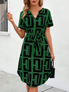 Stylish Independence: Women's Flag Print Short Sleeve Dress