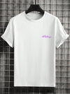 Cool and Casual: Men's Short Sleeve T-Shirt with Letter Print for Everyday Wear