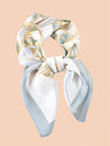 Stylish Bandana Style Silk Scarf with Retro Lotus Flower Print - Perfect for Neck, Head, and Sun Protection