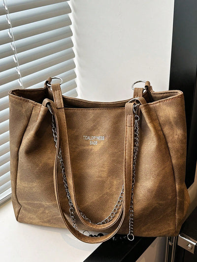 Versatile Chain-Decor Tote Bag: The Perfect Travel and Everyday Companion