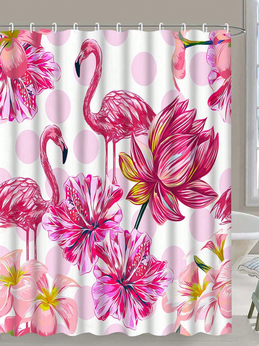 Enhance your bathroom with our Flamingo Paradise Waterproof Shower Curtain. Made with durable material and equipped with sturdy hooks, it ensures long-lasting and effortless use. Bring the beauty of nature into your home with our unique flamingo design while keeping your bathroom dry and clean.