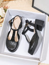 Step into Summer: High Heel Chunky Leather Shoes with Anti-Slip Platform