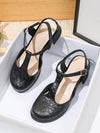 Step into Summer: High Heel Chunky Leather Shoes with Anti-Slip Platform