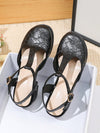 Step into Summer: High Heel Chunky Leather Shoes with Anti-Slip Platform