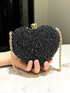 Elegant Heart-Shaped Gold Crystal Clutch Bag for Sophisticated Evenings