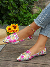 Elegant Butterfly Pattern Pointed Toe Flat Shoes - Lightweight Comfort for Daily Wear