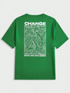 Men's "Change" Letter Graphic Tshirt: Elevate Your Street Style