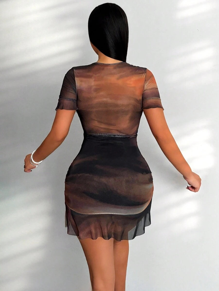 Turn heads this season in our vibrant tie-dye bodycon dress—the perfect blend of fun and flirty style. The flattering overlapping V-neck creates an elegant neckline while the fitted silhouette hugs your curves in all the right ways. Finished with a playful ruffled hem that adds movement and personality, this dress transitions effortlessly from beach days to evening outings. Whether you're soaking up the sun or dancing under the stars, this colorful statement piece keeps you looking fresh and fabulous all su