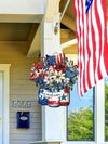 Patriotic Pride: American Flag Wooden Door Sign for Independence Day Decor