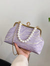 Chic Purple Gradient Moire Print Handbag: The Ultimate Evening Accessory