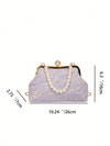 Chic Purple Gradient Moire Print Handbag: The Ultimate Evening Accessory