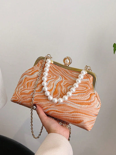 Orange Gradient Print Fabric Handbag: The Perfect Party Accessory