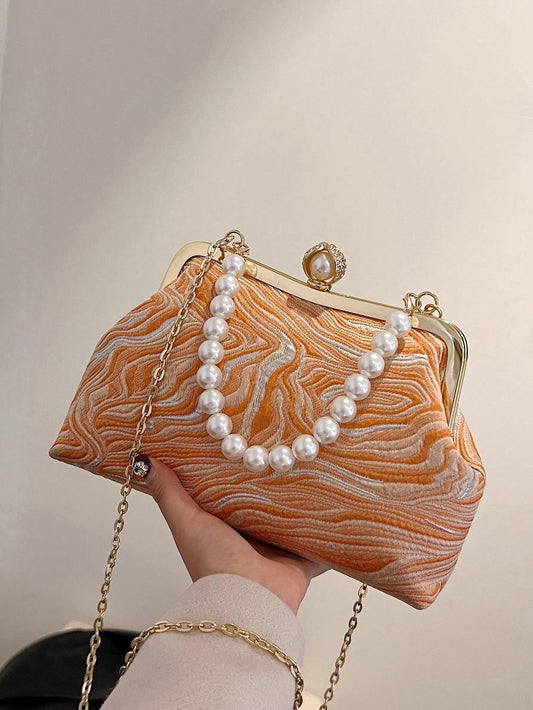 Introducing the Orange Gradient Print Fabric Handbag, the ideal accessory for any party! Its eye-catching gradient print adds a pop of color to any outfit, while its fabric construction ensures durability. Designed for the fashion-forward individual, this handbag is a must-have for any occasion.