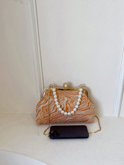 Orange Gradient Print Fabric Handbag: The Perfect Party Accessory