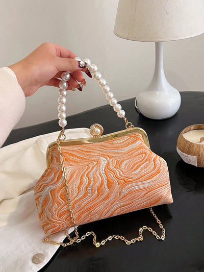 Orange Gradient Print Fabric Handbag: The Perfect Party Accessory