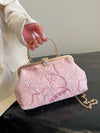 Chic Pink Lace Embroidery Shoulder Bag: The Perfect Accessory for Parties, Weddings, and Special Occasions