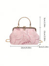 Chic Pink Lace Embroidery Shoulder Bag: The Perfect Accessory for Parties, Weddings, and Special Occasions