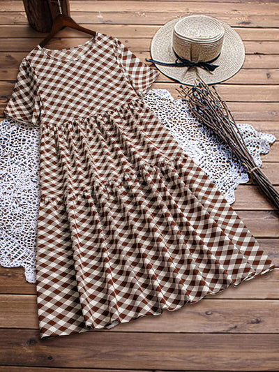 Get ready for the ultimate summer look with our Gingham Ruffle Hem Maxi Dress. This chic, casual dress features a classic gingham print and a ruffle hem for a touch of feminine flair. Stay cool and stylish all summer long in this must-have dress.