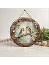 Bird and Forest Pattern Wooden Plaque for Crafts: 8x8 Inches