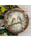 Bird and Forest Pattern Wooden Plaque for Crafts: 8x8 Inches