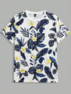 Stylish All-Over Printed Knitted Short Sleeve T-Shirt for Summer Casual Wear