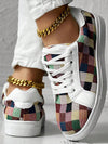 Colorful Plaid Print Lace-Up Sport Shoes: The Perfect Daily Wear Sneakers!