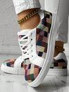 Colorful Plaid Print Lace-Up Sport Shoes: The Perfect Daily Wear Sneakers!