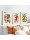 3 Piece Picasso Exhibition Canvas Poster Set - Modern Art Prints for Bedroom, Living Room, and Corridor Wall Décor