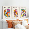 3 Piece Picasso Exhibition Canvas Poster Set - Modern Art Prints for Bedroom, Living Room, and Corridor Wall Décor