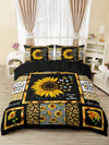 Sunflower Serenity: 3-Piece Rural Style Bedding Set with High-Definition Floral Print