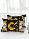 Sunflower Serenity: 3-Piece Rural Style Bedding Set with High-Definition Floral Print