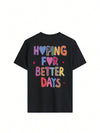 Slogan Heartprint Casual Tee: Stay Cool and Stylish this Summer!