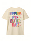 Slogan Heartprint Casual Tee: Stay Cool and Stylish this Summer!