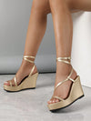 Chic and Stylish: Waterproof Platform Wedge Sandals with Elegant Buckle Strap