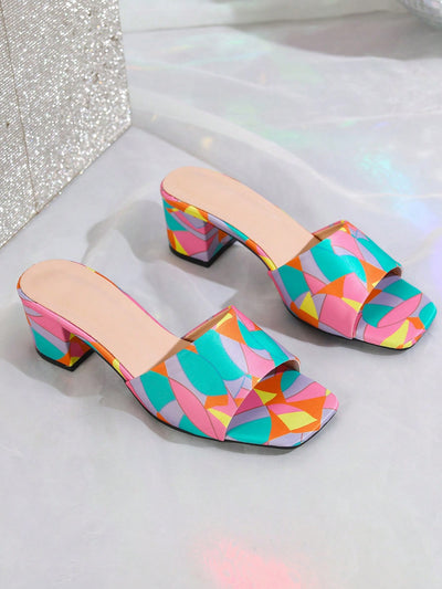 Blooming Beauties: 2024 Fashion Spring/Summer Multicolored Floral High-Heeled Sandals