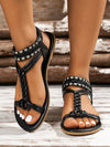 Sun-Kissed Style: Women's Summer 2024 Woven Straw Ribbon Beach Flat Sandals