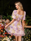 Frenchy Floral Fantasy: Women's Puff Sleeve Summer Dress