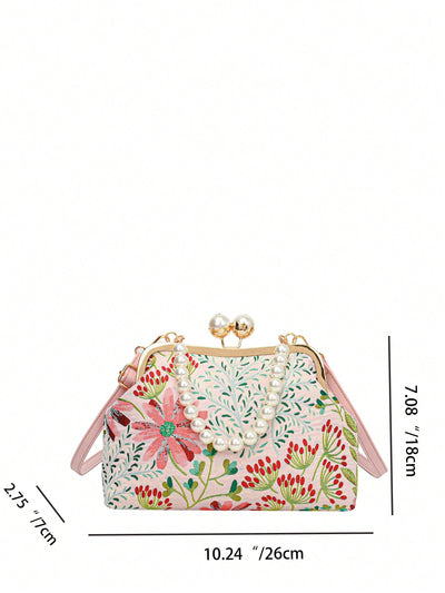 Pink Flower Handbag: Perfect for Party, Wedding, Prom, and More