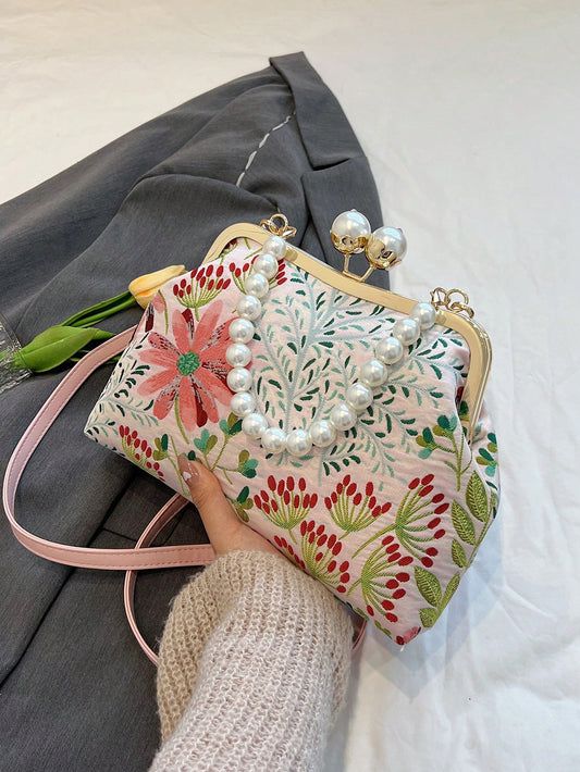 This Pink Flower Handbag is the perfect accessory for any special occasion, from parties and weddings to prom and more. Its stunning design features a beautiful pink flower, adding a touch of elegance and femininity to any outfit. With its versatile use, this handbag is a must-have for any fashionable event.