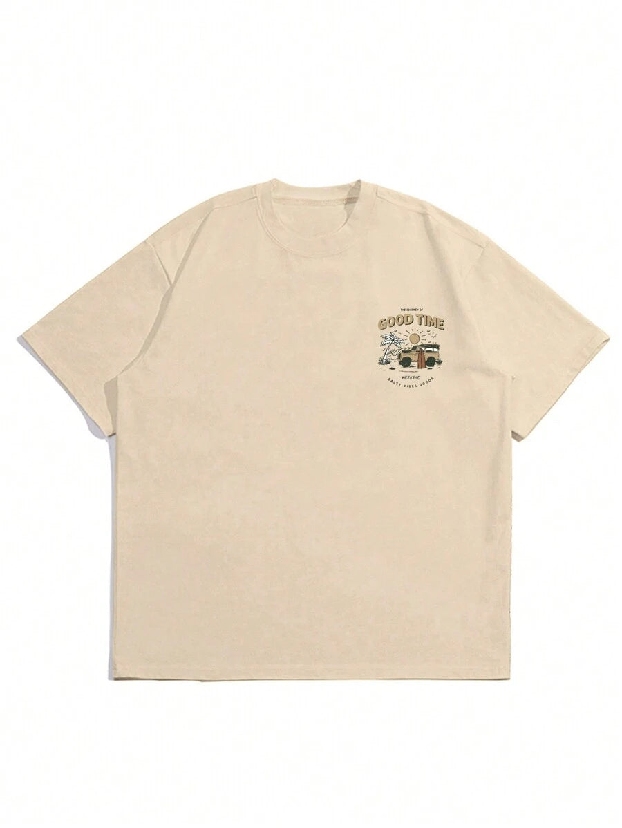 Effortlessly exude style with our Men's Car Letter Print Short Sleeve T-Shirt! Featuring a playful car and letter print, this shirt is perfect for those who don't take themselves too seriously. With a comfortable fit and unique design, you'll stand out in all the right ways.