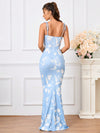 Blooming Beauty: Floral Print Tie Shoulder Mermaid Hem Maxi Cami Dress