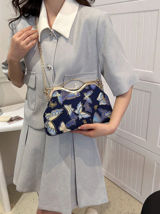 Fluttering Elegance: Butterfly Pattern Handbag for Special Occasions