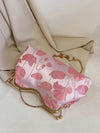 Pretty in Pink Lotus: Fashionable Evening Bag Perfect for Parties, Weddings, and Prom