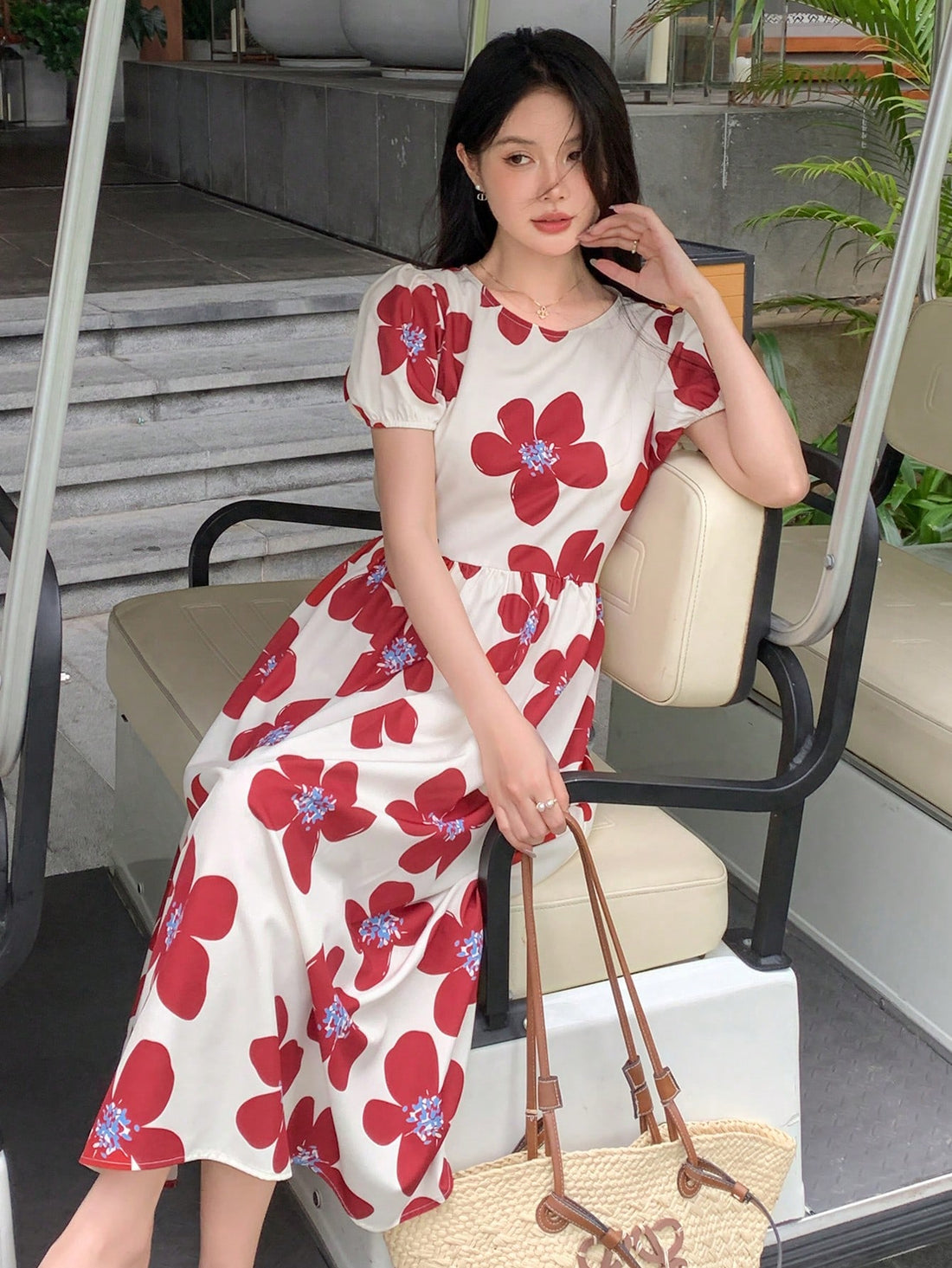 Elevate your wardrobe with our Floral Print Balloon Sleeve Dress. This feminine and flirty piece is a versatile staple that will take you from day to night. With its delicate floral print and playful balloon sleeves, you'll feel confident and stylish in any setting. Perfect for any occasion, this dress is a must-have for any fashion-forward individual.