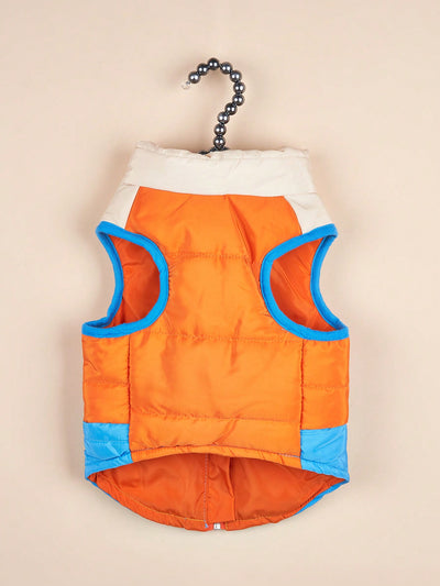 Stay Warm and Stylish with Our Color Block Padded Dog Vest for Outdoor Skiing in Autumn and Winter