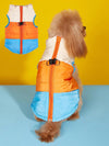 Stay Warm and Stylish with Our Color Block Padded Dog Vest for Outdoor Skiing in Autumn and Winter