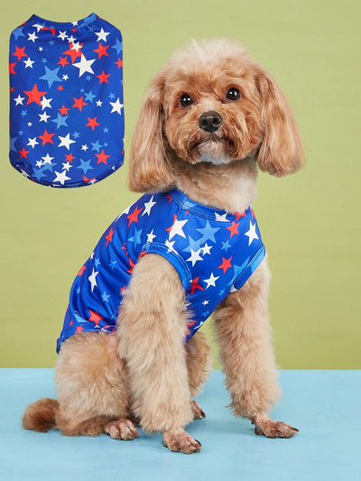 American Independence Day Star & Stripe Pet Vest: Celebrate in Style!