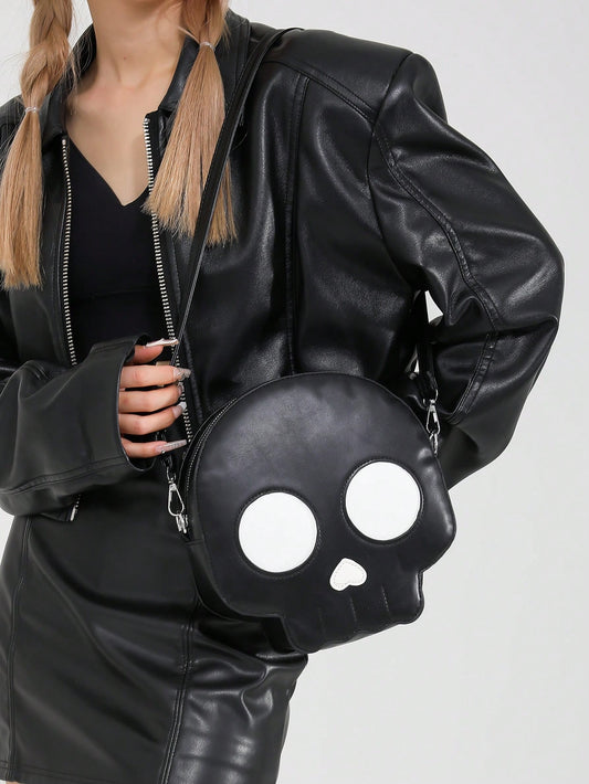 Sweet and Cool Gothic Style Body Bag: Creative Cartoon Backpack for Women