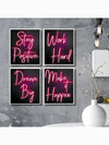 Motivational Red Neon Canvas Wall Art Set - Enhance Your Living Room and Bedroom Decor with Inspiring Prints!